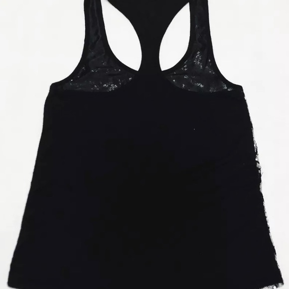 Material Girl XS Sequin Tank Top Racer Back Black - Picture 4 of 4